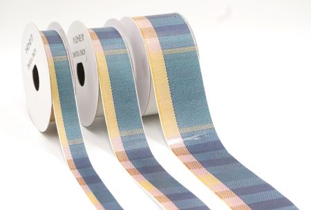 Elegantes Türkis und Gelbes Karoband_AI